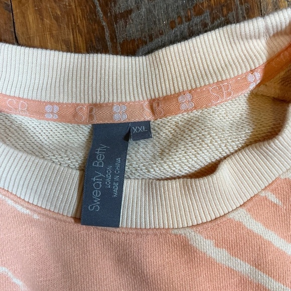 Sweaty Betty Nectarine Orange Tie Dye Essentials Organic Cotton Sweatshirt - Picture 7 of 7